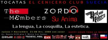 Cartel del concierto de Bed Riders en El Cenicero Club