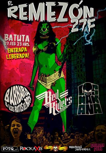 Cartel del concierto de Bed Riders en La Batuta