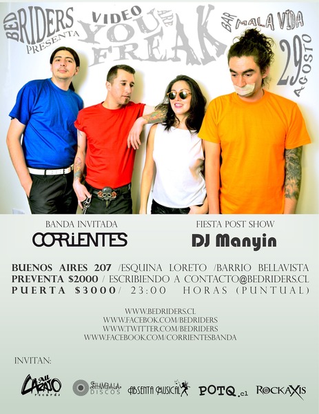 Cartel del concierto de Bed Riders en Bar Malavida