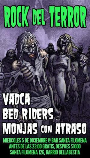 Cartel del concierto de Bed Riders en Bar Santa Filomena
