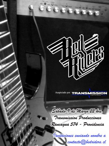 Cartel del concierto de Bed Riders en Transmission