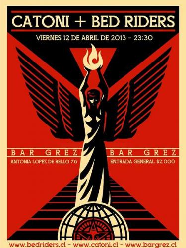 Cartel del concierto de Bed Riders en Bar Grez