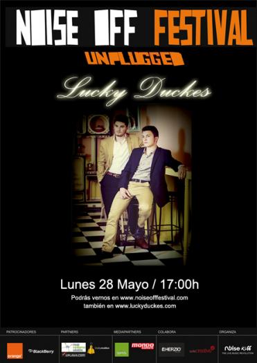 Cartel del concierto de LUCKY DUCKES en Estudios de Noise Off Festival