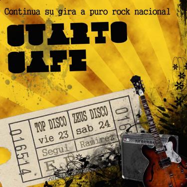 Cartel del concierto de Cuarto Café en Top Disco