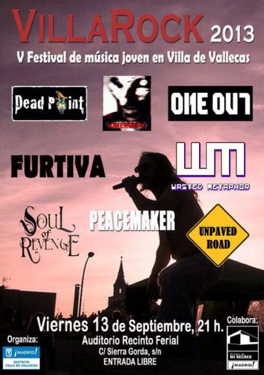 Cartel del concierto de OneOut en V Festival Villarock