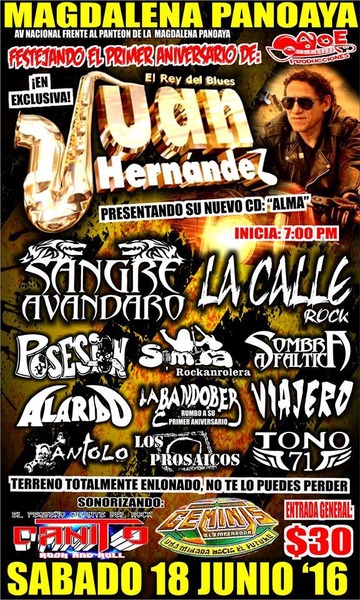 Cartel del concierto de Los Prosaicos en Texcoco