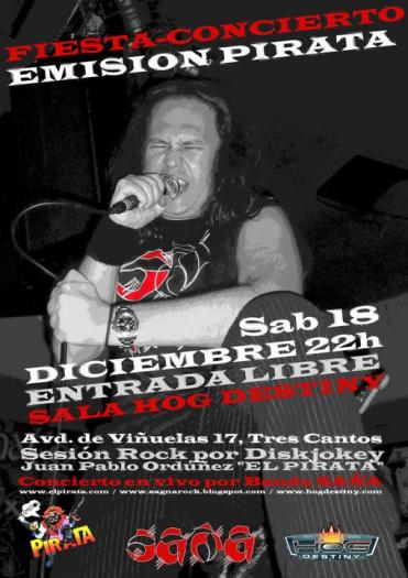 Cartel del concierto de SAÑA en Hog Destiny (Tres Cantos)