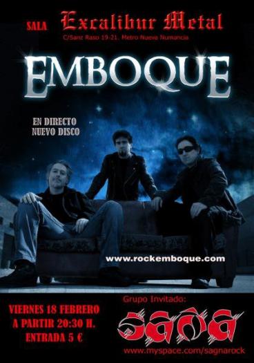 Cartel del concierto de SAÑA en SALA EXCALIBUR METAL