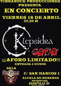 Cartel del concierto de SAÑA en Sala Rockala