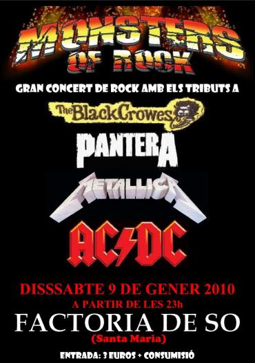 Cartel del concierto de THE BILLY YONG BAND AC/DC TRIBUTE en FACTORIA DE SO