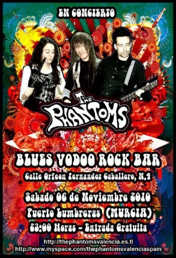 Cartel del concierto de THE PHANTOMS en Blues Vodoo Rock Bar