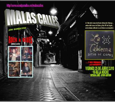 Cartel del concierto de MalasCalles en LA TABIERNA