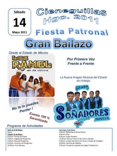 Cartel del concierto de Grupo Soñadores Musical en Cancha Publica