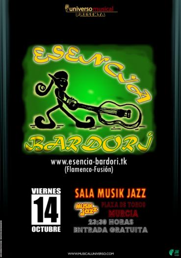 Cartel del concierto de Esencia Bardorí en Sala Musik