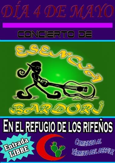 Cartel del concierto de Esencia Bardorí en Refugio de los Rifeños